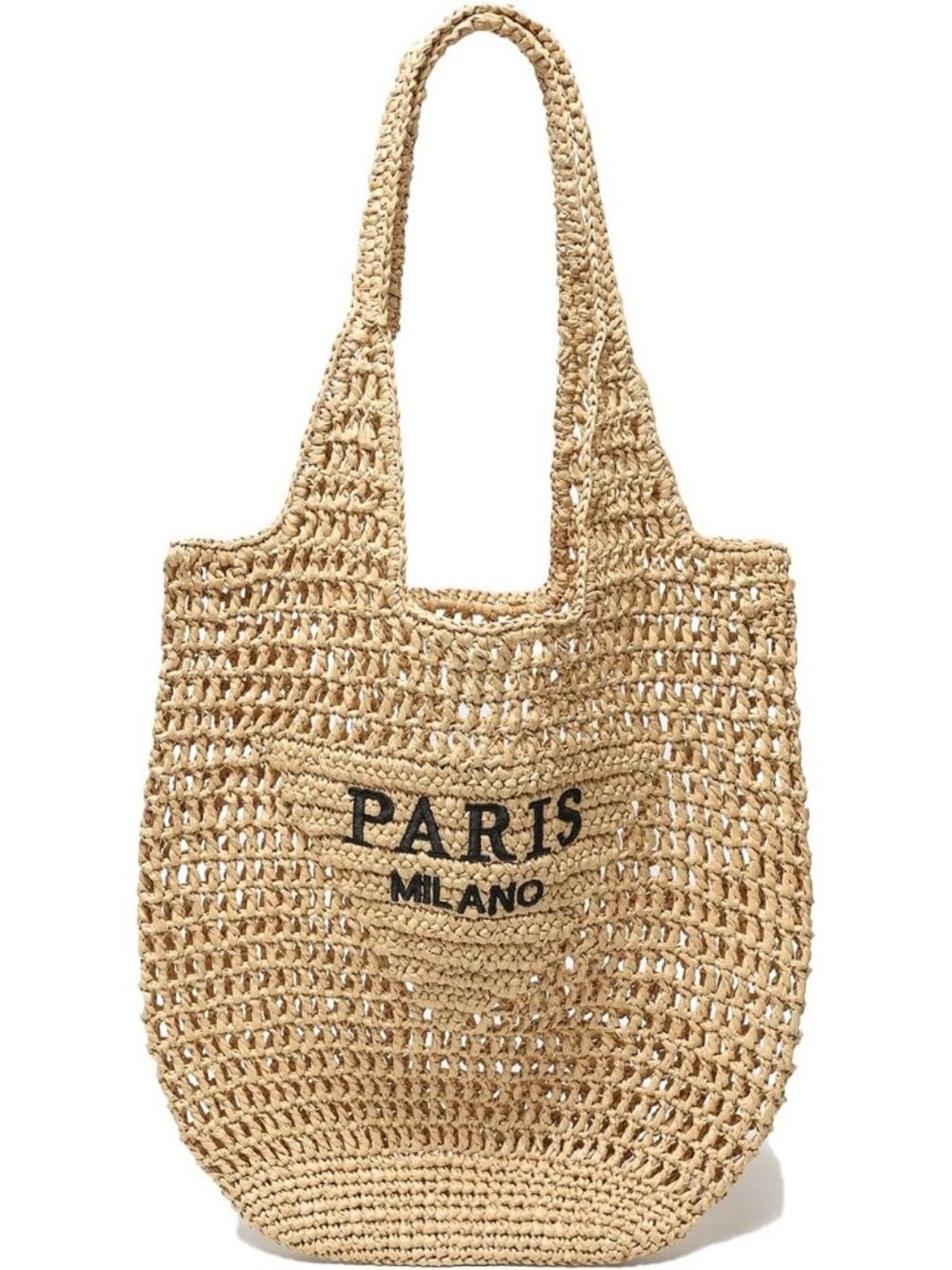 Women's Beige Straw Beach Bag Large Woven Tote Summer Vacation Travel Purse - Picture 1 of 7